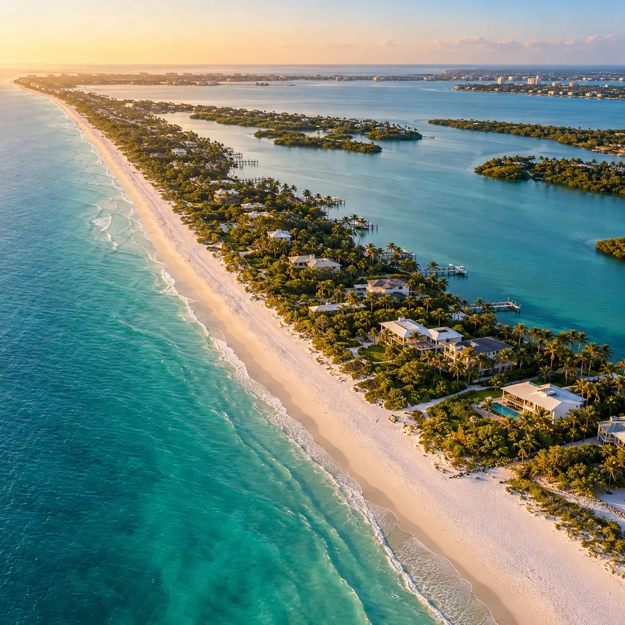 AI-generated illustrative Florida barrier-island coastline